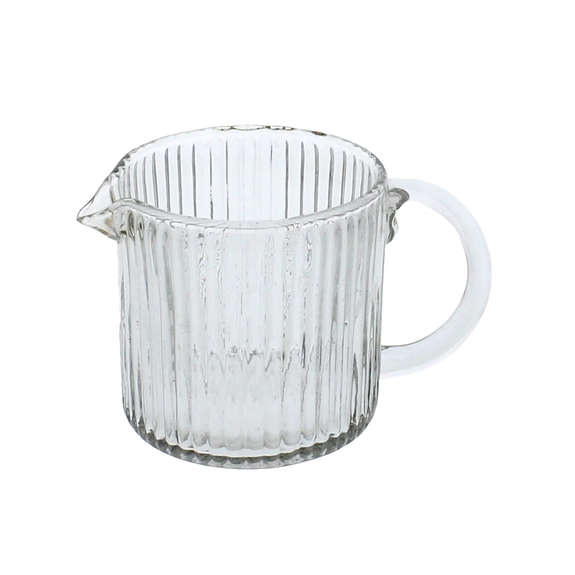 Glass Fluted "Sevilla" Pitcher Ribbed Elegant Wine and Tea Serving - Rustike Home