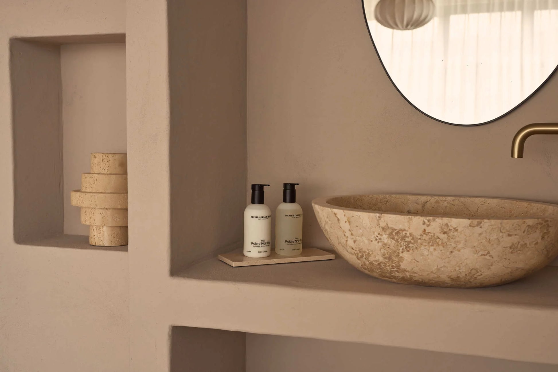 Beige Natural Marble Rectangle Tray Plateau - Rustike Home