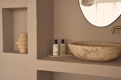 Beige Natural Marble Rectangle Tray Plateau - Rustike Home
