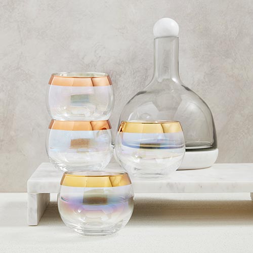 Light Natural Marble and Glass Wine Carafe - Rustike Home