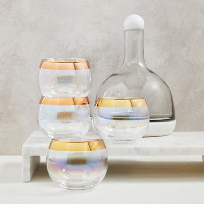 Light Natural Marble and Glass Wine Carafe - Rustike Home