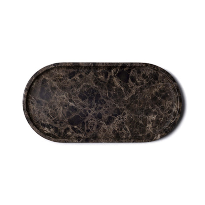 Brown Natural Marble Oval Tray - Rustike Home