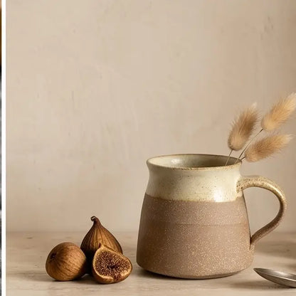 SimpleSmall Rustic Off White Coffee, Tea, Espresso Mug Striped Artisanal Coffee and Tea Mugs (Copy)