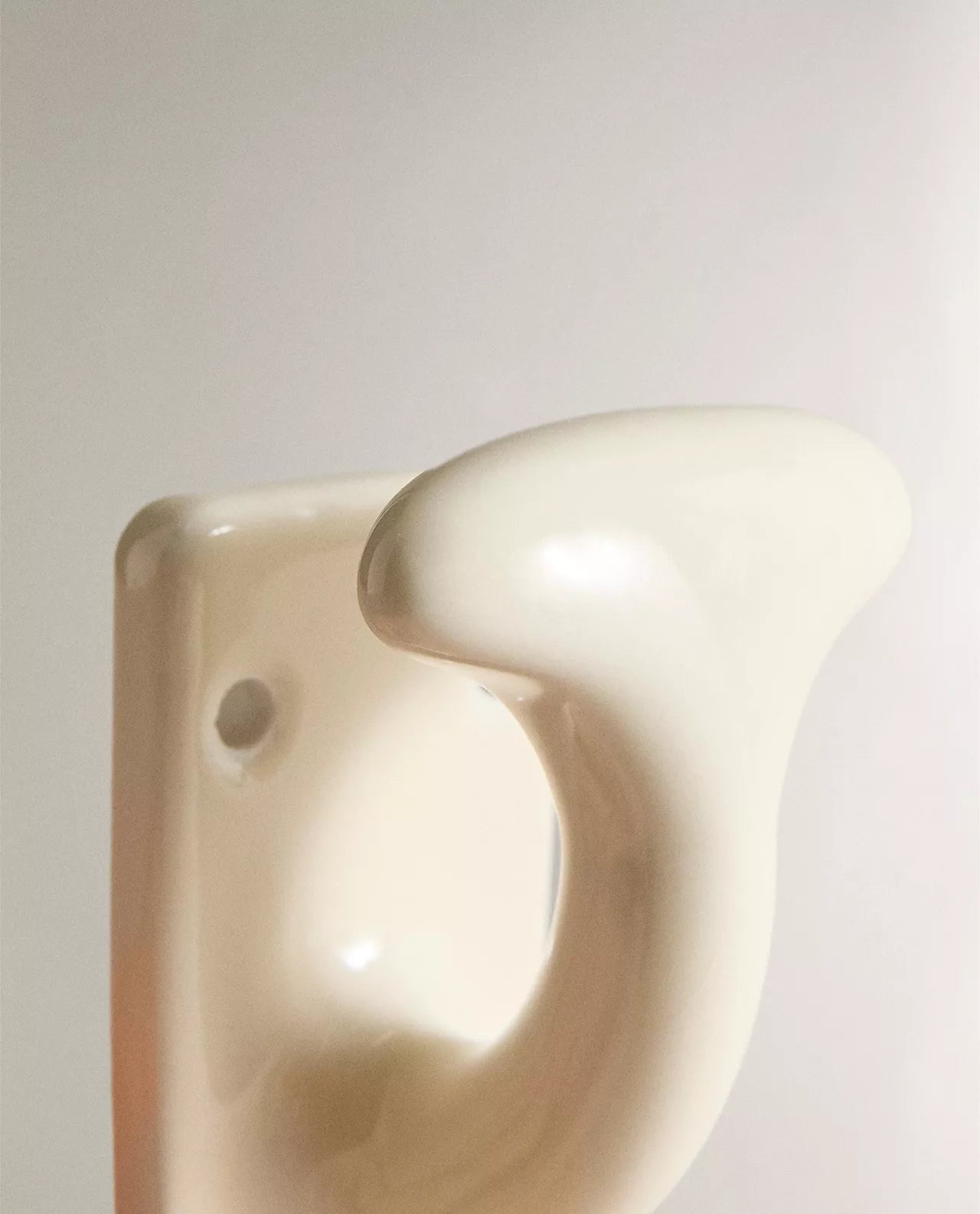 White Ceramic Wall Hook – Minimalist Towel & Coat Hook