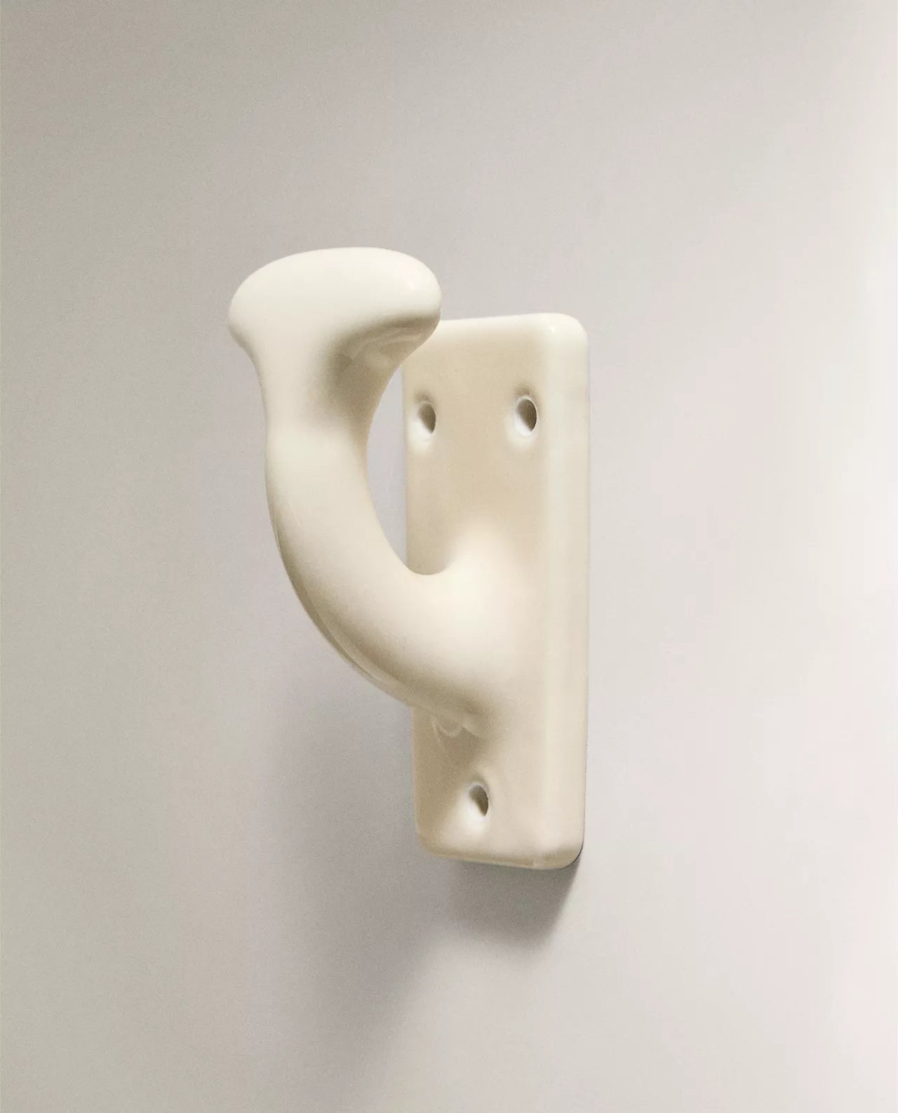 White Ceramic Wall Hook – Minimalist Towel & Coat Hook