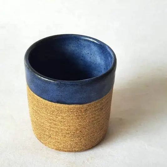 Rustic Blue Ceramic Tumbler, Mug, Artisan Handmade