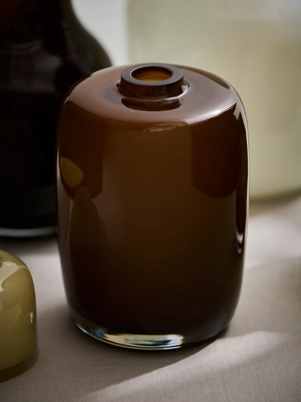 Verona Tall Brown Mouth-Blown Glass Vase