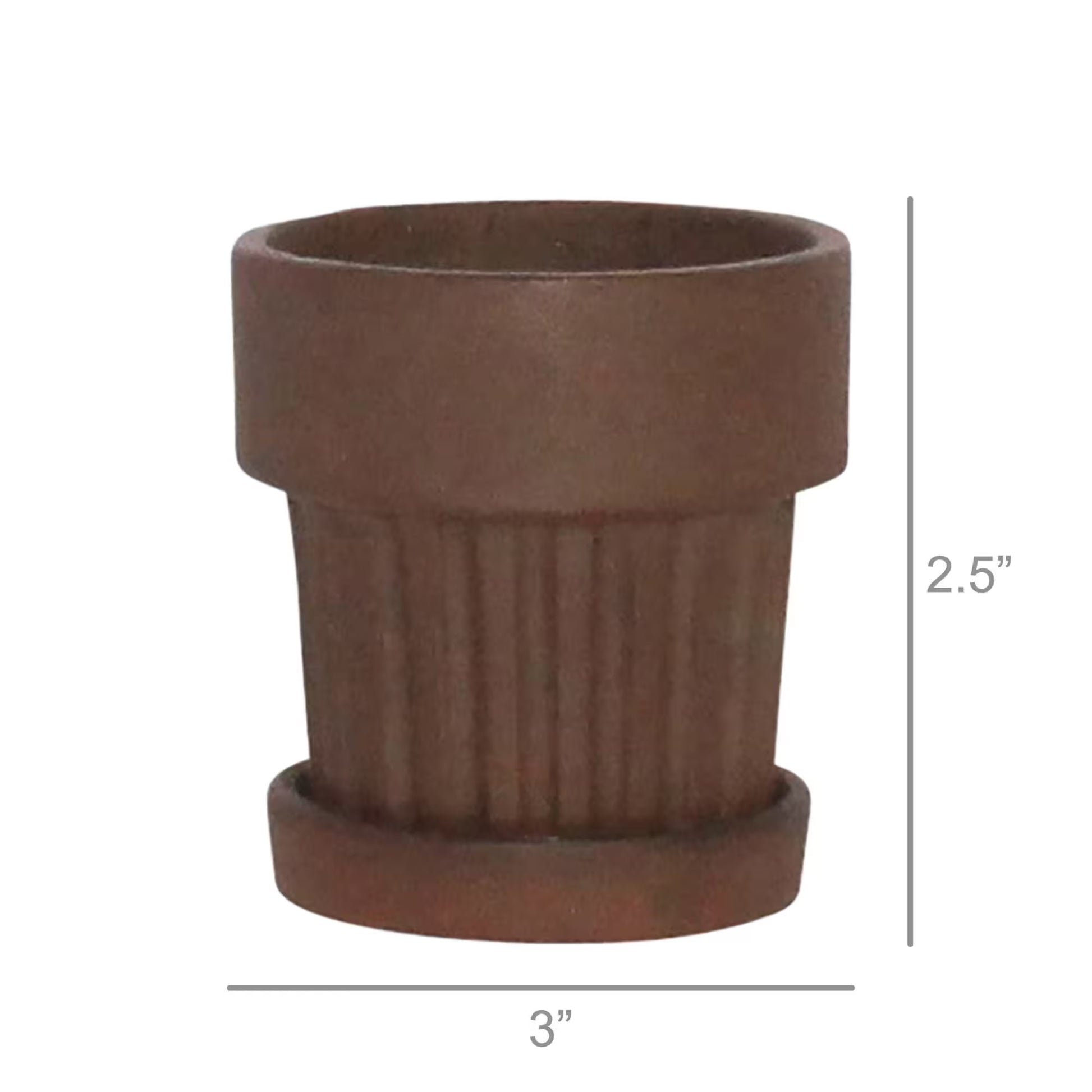 Dark Brown Terracotta "Basque" Planter Pot for Plants and Home Decor - Rustike Home