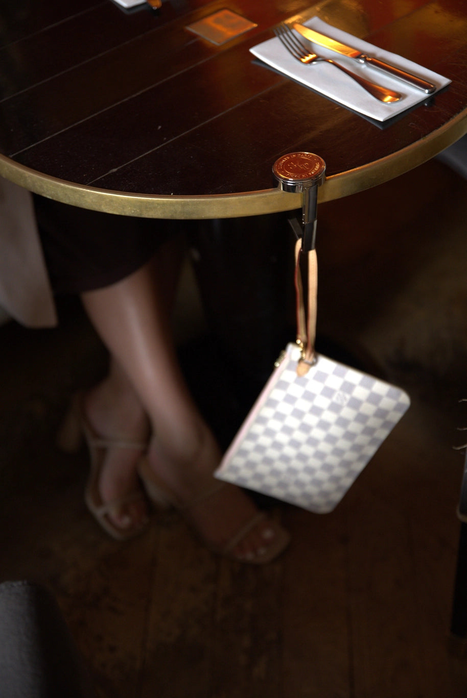 Signature Gold and Silver Foldable Purse Hook – Portable Handbag Hanger