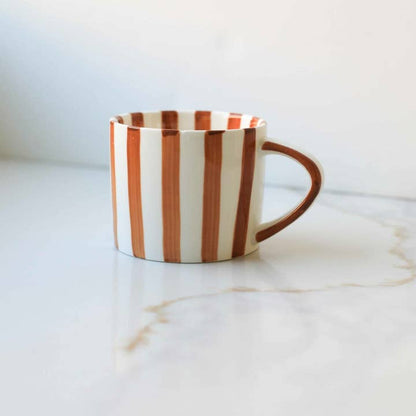 Simple Striped Artisanal Coffee and Tea Mugs - Rustike Home