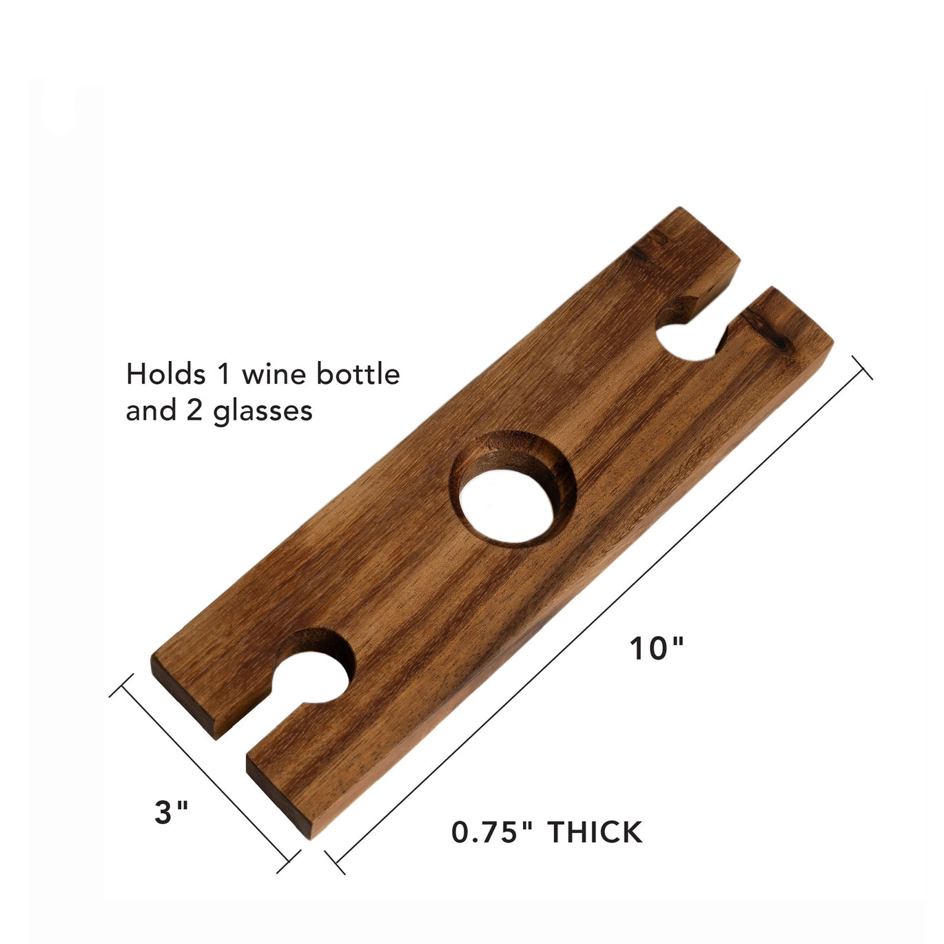 Ironwood Acacia Wood Wine Glass Holder For Wine Bottles - Rustike Home