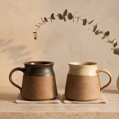 SimpleSmall Rustic Off White Coffee, Tea, Espresso Mug Striped Artisanal Coffee and Tea Mugs (Copy)