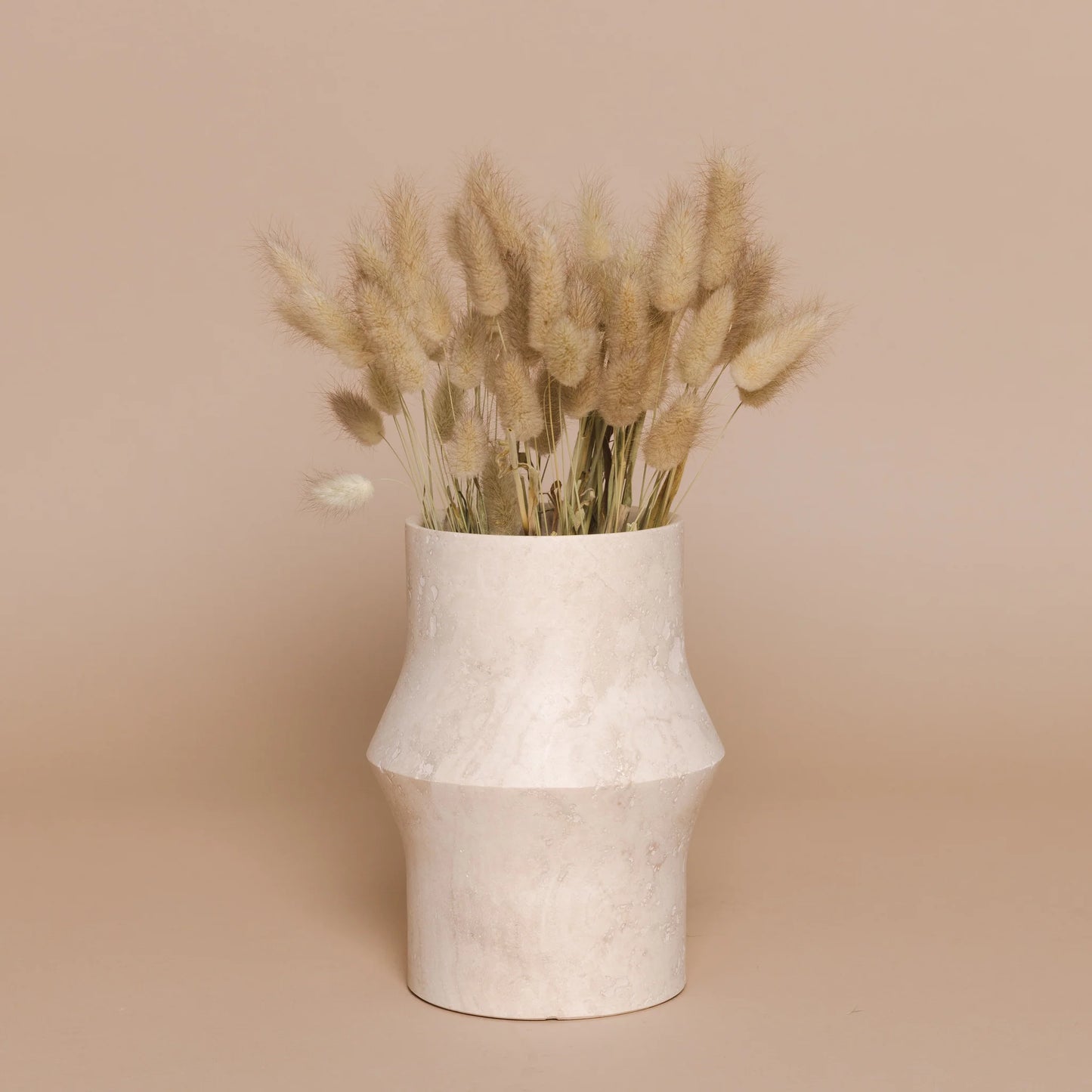 Natural Travertine Geometric Round Vase