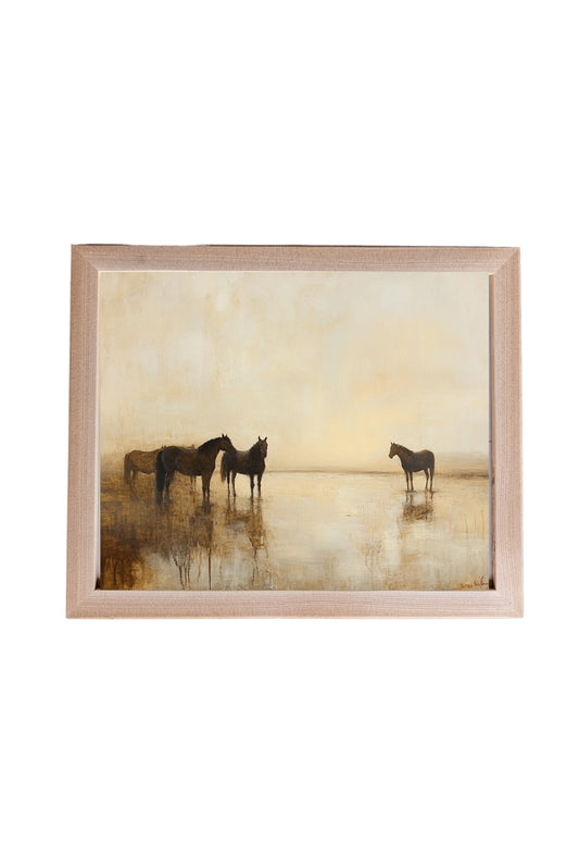 Vintage Horse Valley Decorative Framed Art - Rustike Home