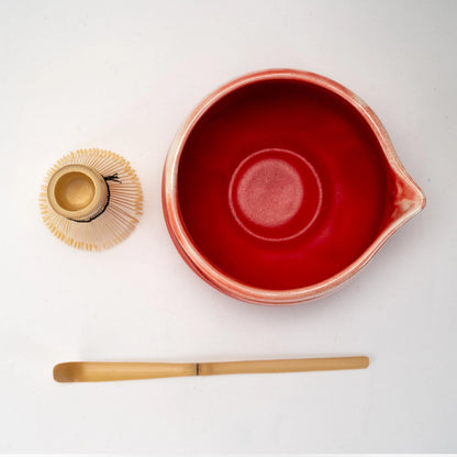 Matcha Set "Coral" Porcelain Latte Bowl - Whisk and Spout