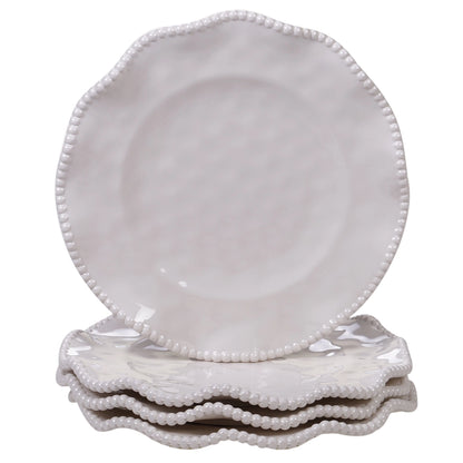 Perlette Cream Melamine Salad Plate – 9" Beaded Edge