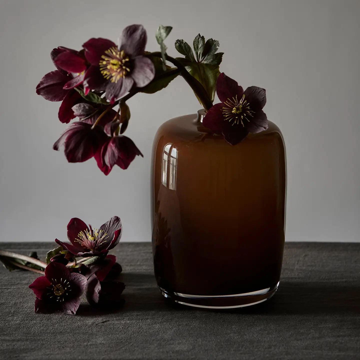 Verona Tall Brown Mouth-Blown Glass Vase
