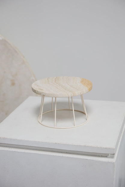 Edith Round Stone Decorative Riser – Natural