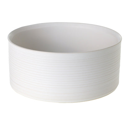 Decatur White Ribbed Decorative Bowl