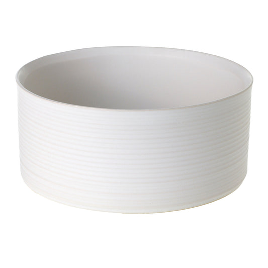 Decatur White Ribbed Decorative Bowl