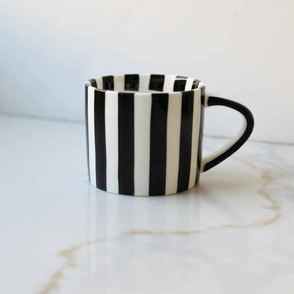 Simple Striped Artisanal Coffee and Tea Mugs - Rustike Home