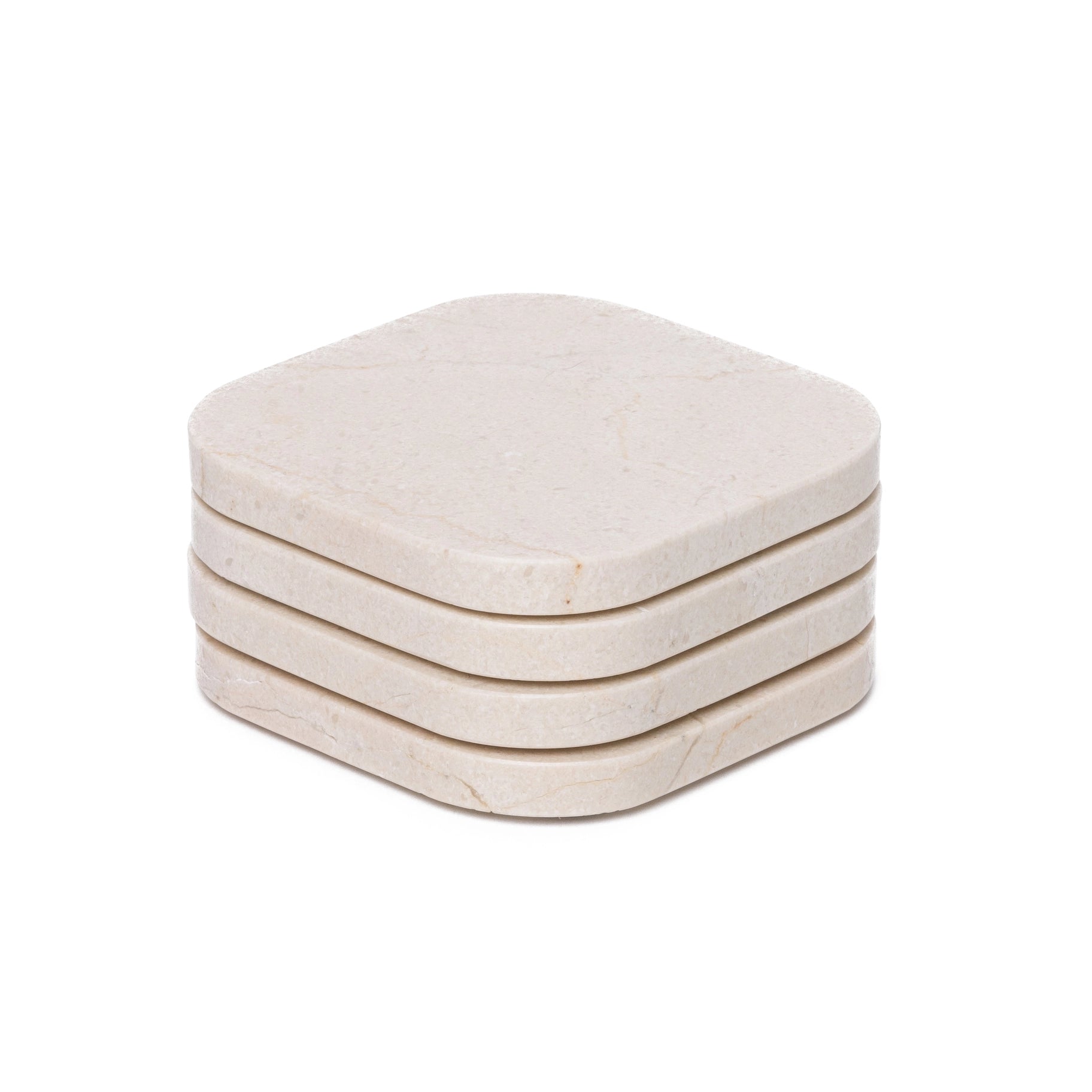 Beige Marble Squared Coasters, Set of 4 - Rustike Home