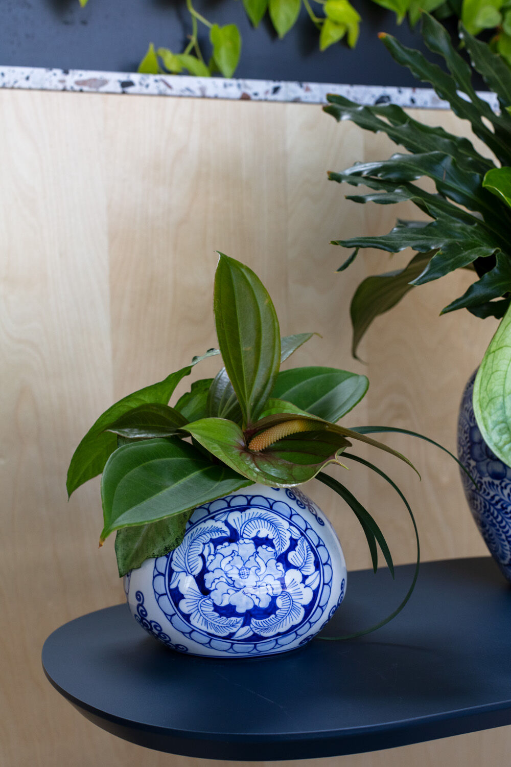 Round White & Blue "Leonor" Vase | Home Decor