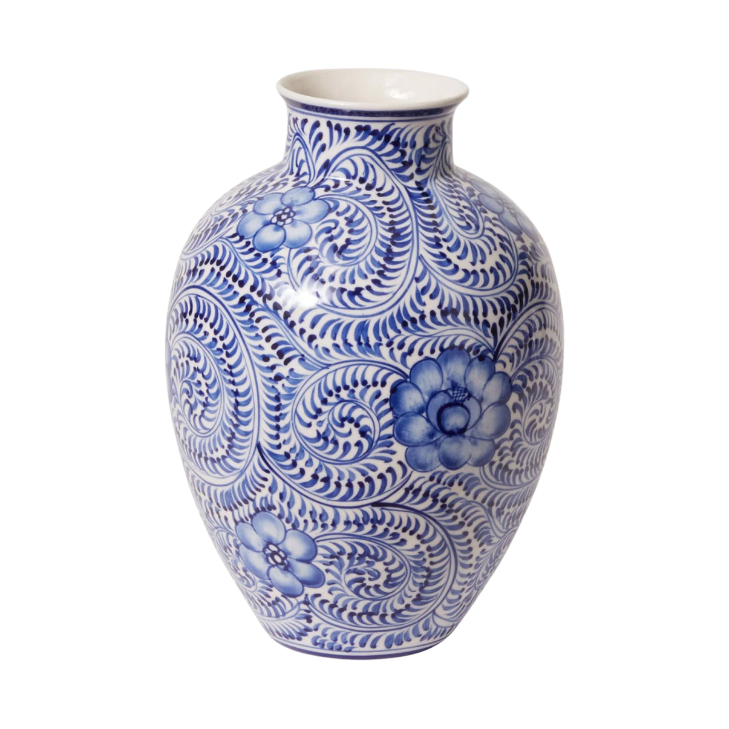 Round White & Blue "Leonor" Vase | Home Decor