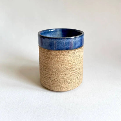 Rustic Blue Ceramic Tumbler, Mug, Artisan Handmade