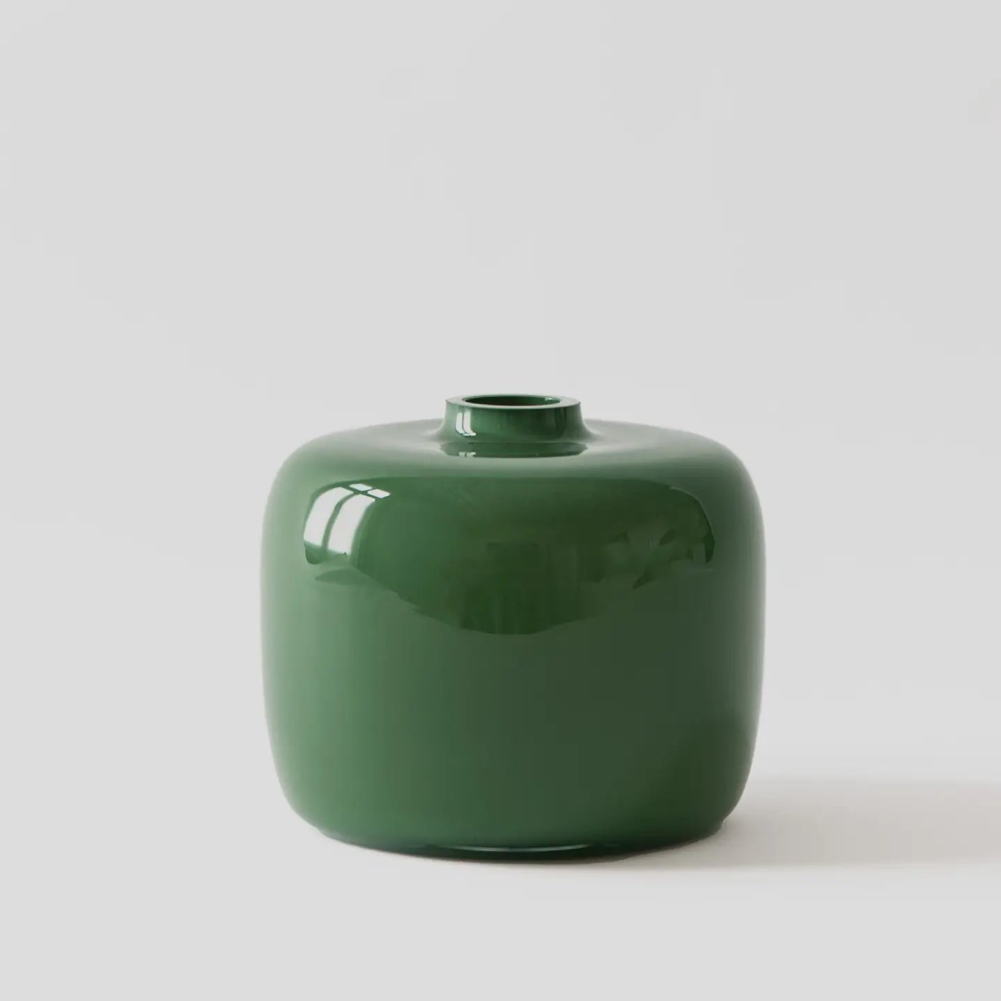 Verona Wide Green Glass Vase