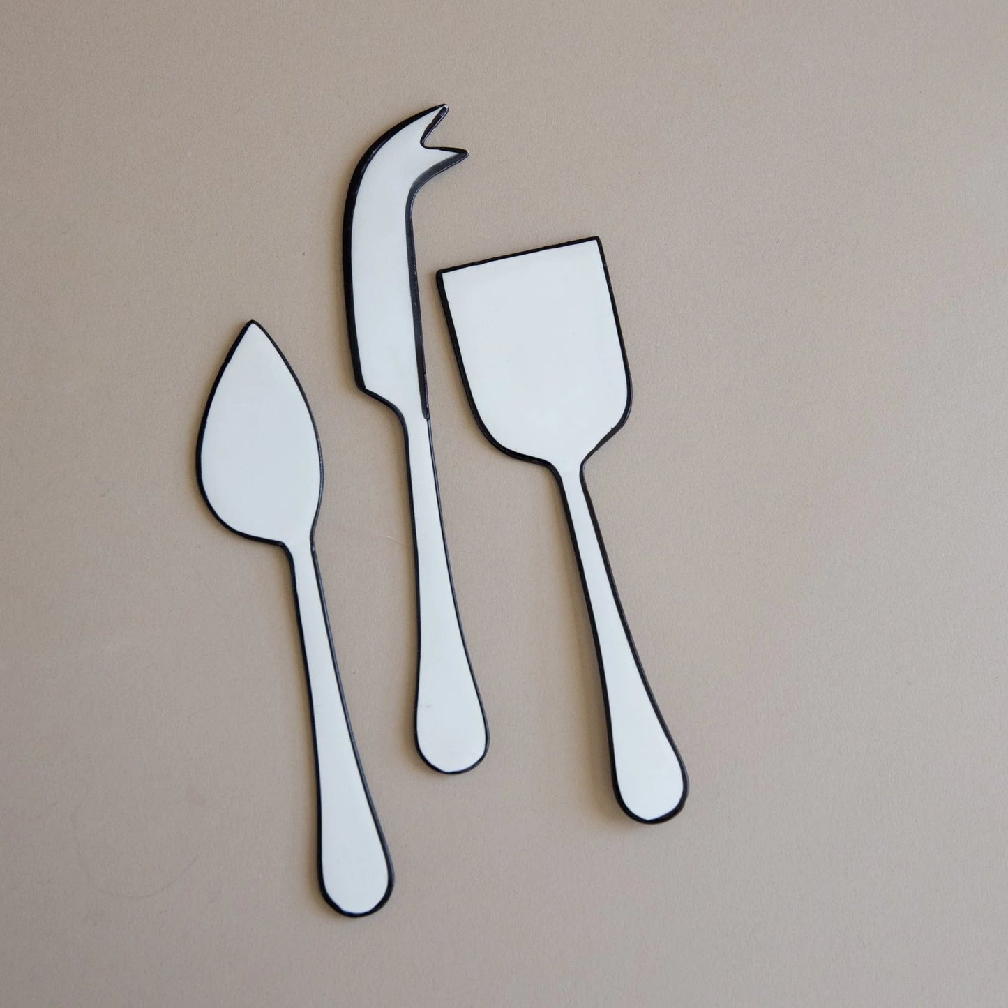 Vintage Enamel "Raine" Cheese Knife Serveware Set - Rustike Home