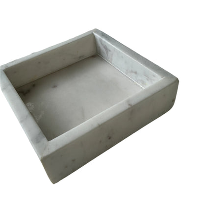 White Marble Small Tray | Home Art - Rustike Home