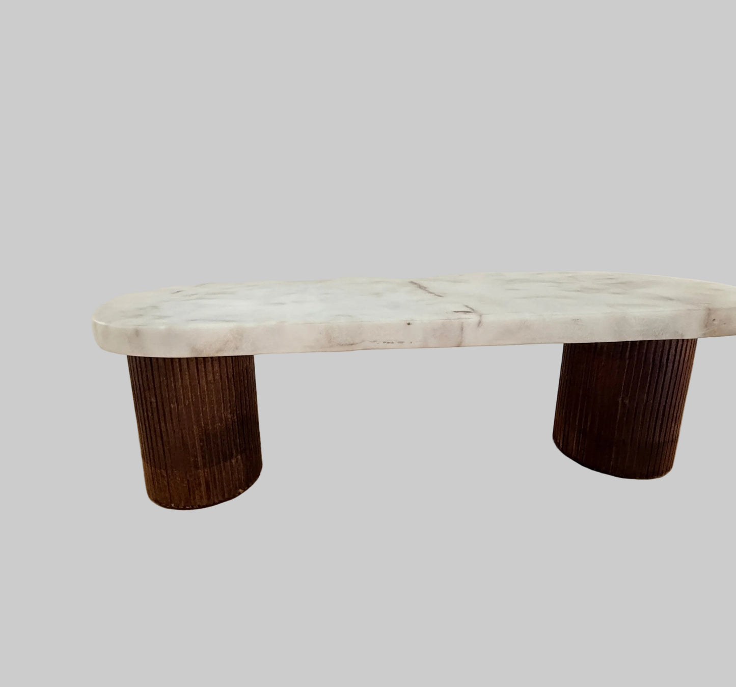 White Marbled and Wood  Riser Trinket Tray - Rustike Home