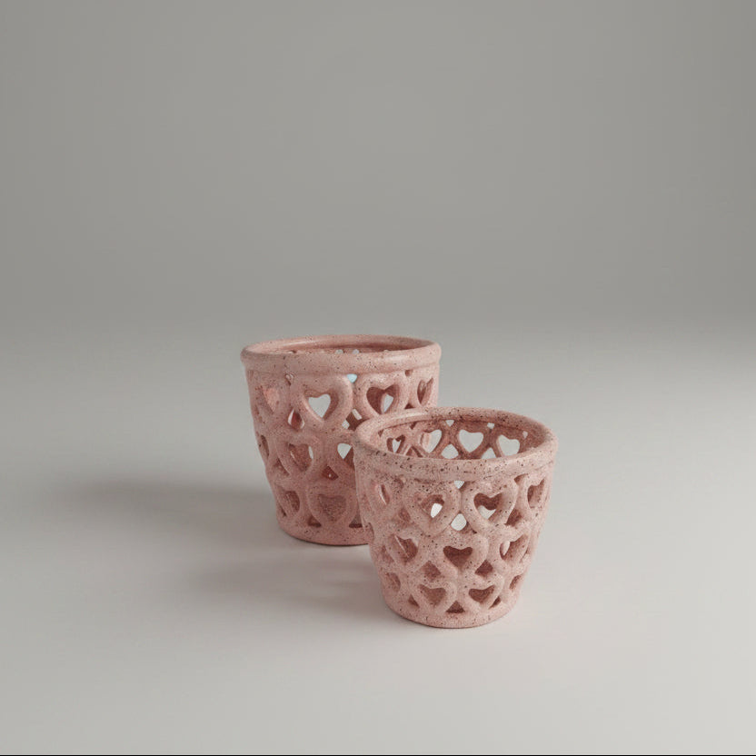 Cherished Pink Hearts Orchid Pot