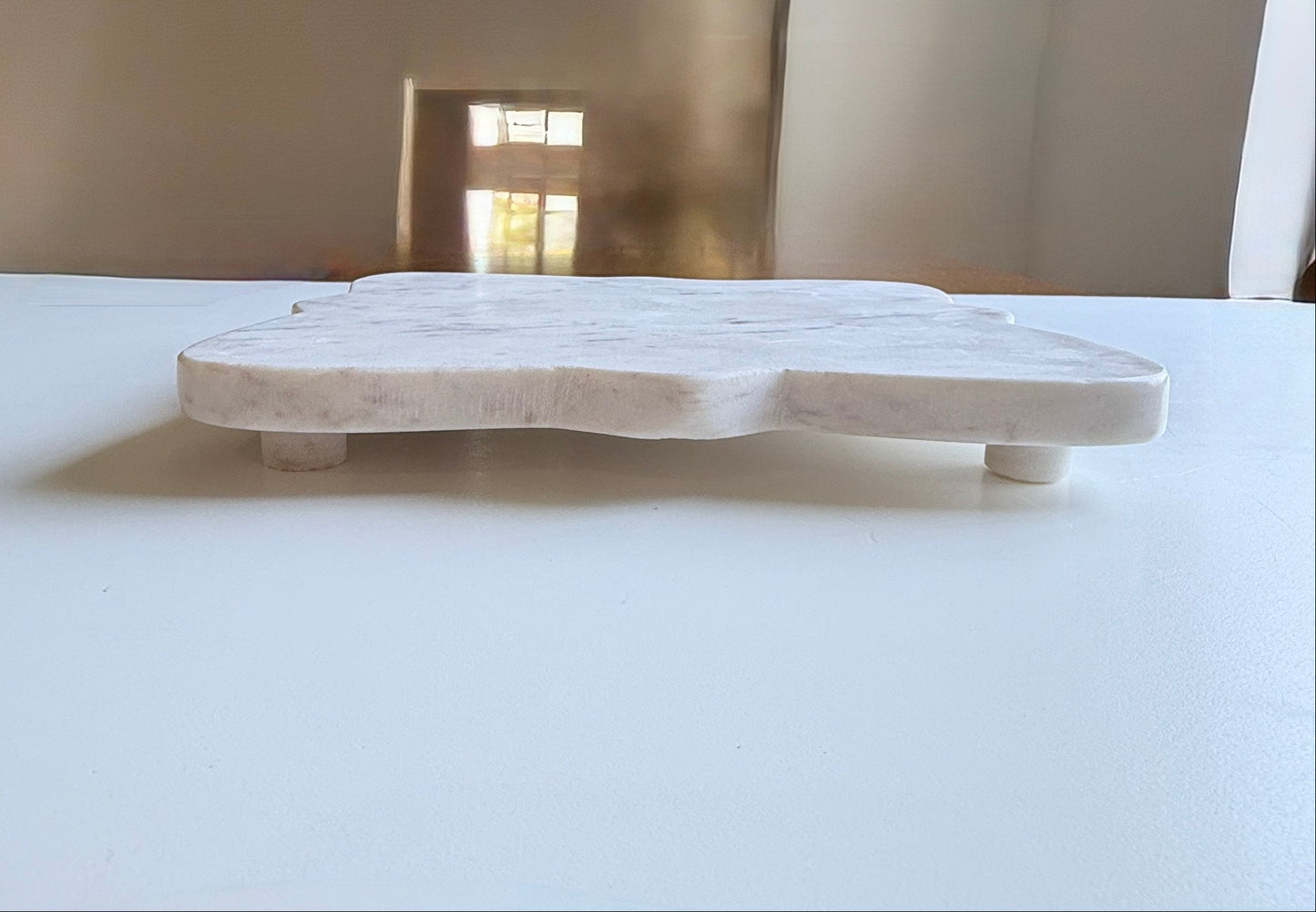 White Square Marble Serving Board Riser  9"