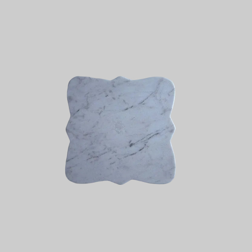 White Square Marble Serving Board Riser  9"