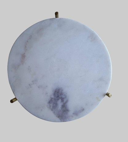 White Marbled Riser Trinket Tray, 10" | Home Art