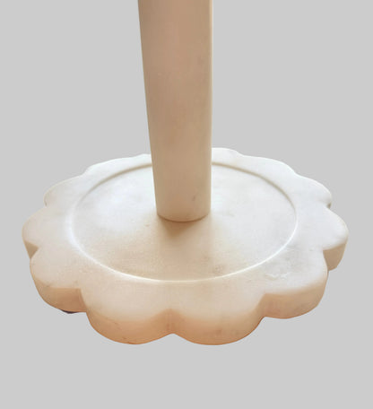 Scalloped White Marble Paper Towel Holder - Rustike Home