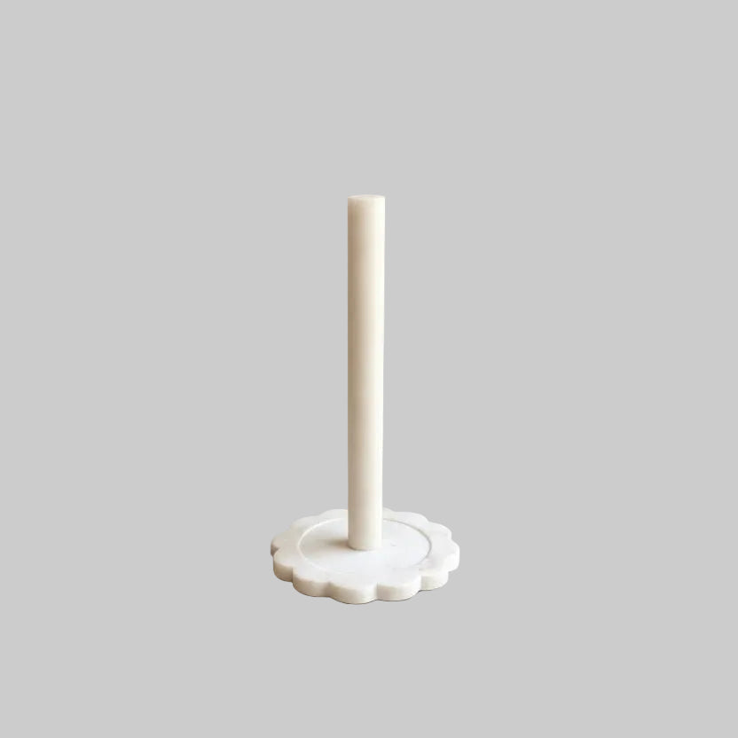 Scalloped White Marble Paper Towel Holder - Rustike Home