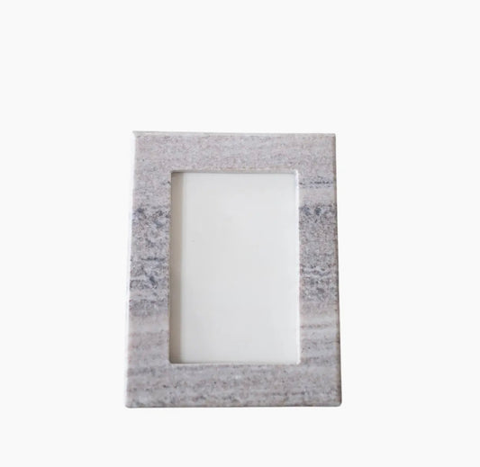 Hand Cut Beige Marble Photo Frame - Rustike Home