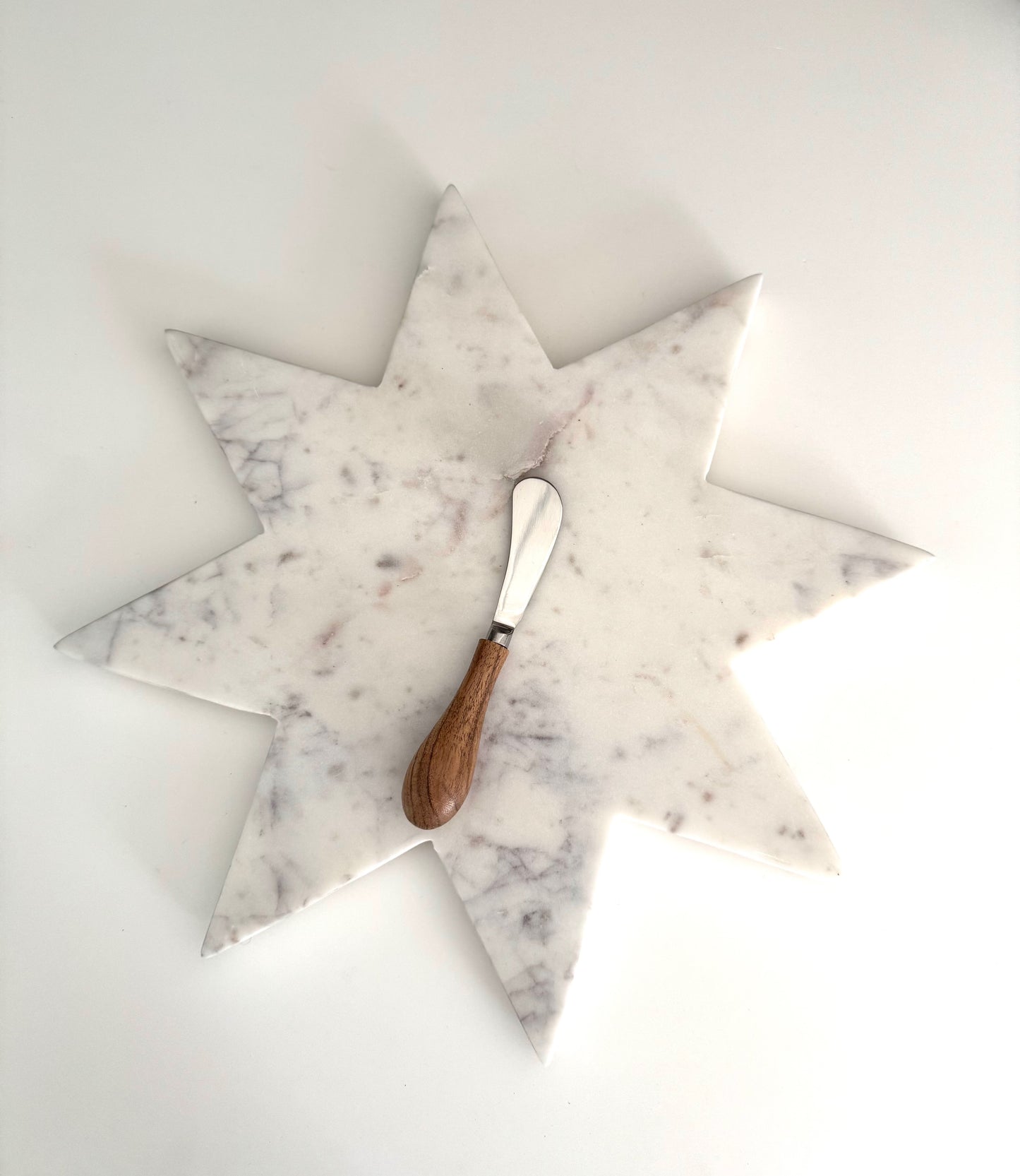 Star White, Gray & Rose Marble Cheese Tray Hand Cut Natural Stone Tray - Rustike Home