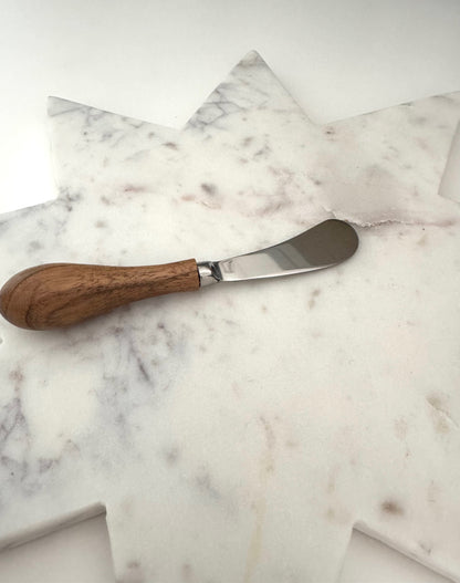 Star White, Gray & Rose Marble Cheese Tray Hand Cut Natural Stone Tray - Rustike Home
