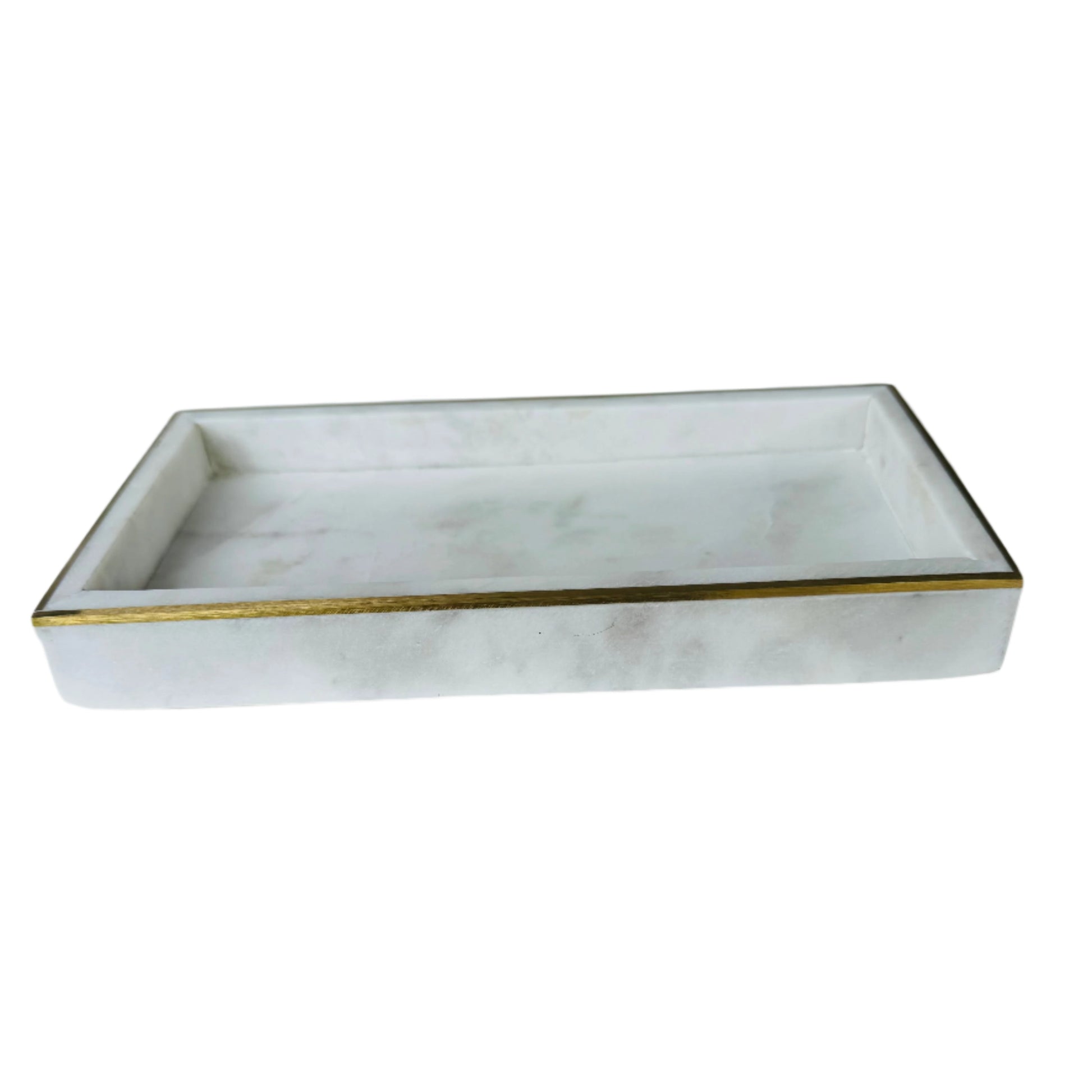 Hand Made Marble & Brass "Lore" Tray | Home Decor - Rustike Home