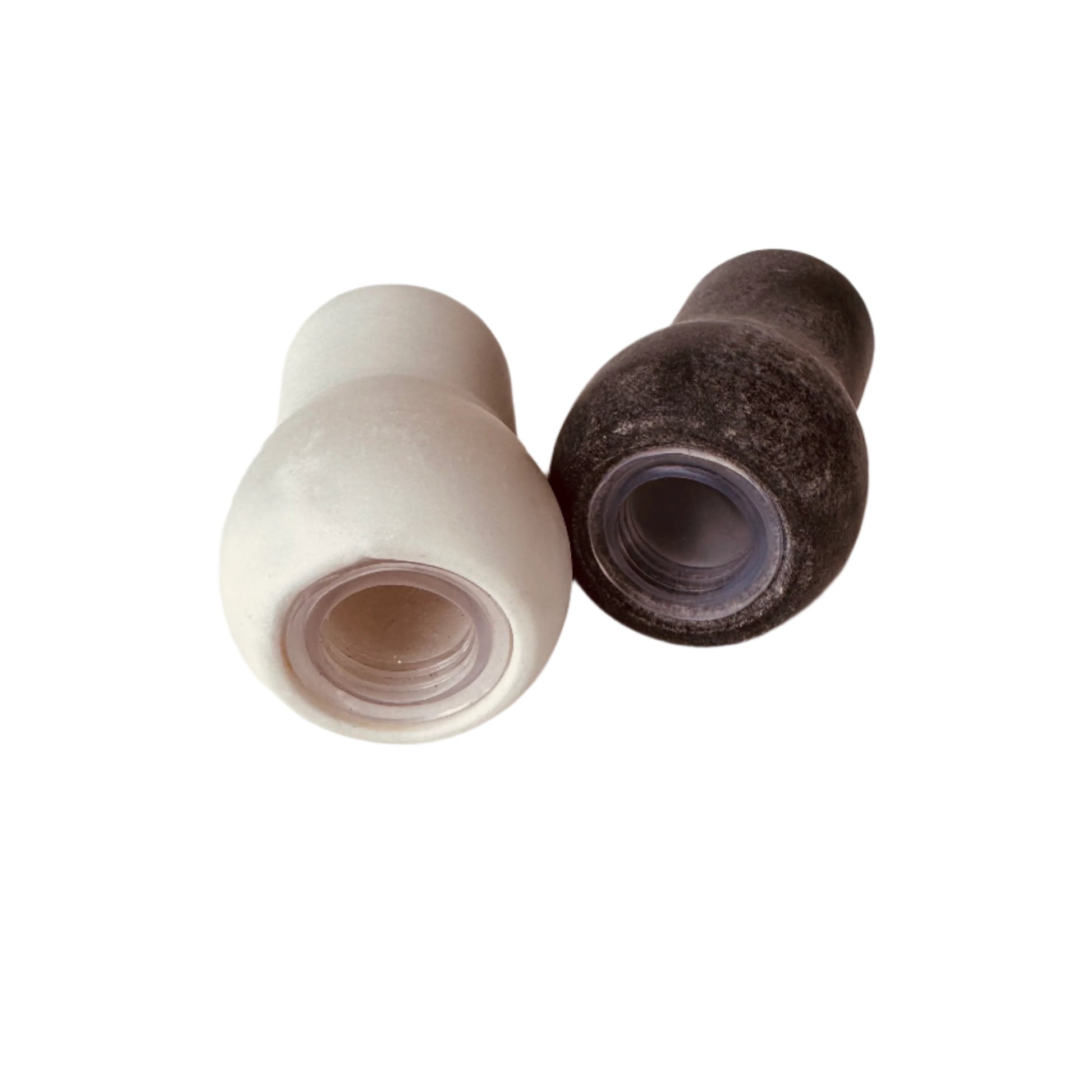 White and Grey Salt and Pepper Set - Rustike Home
