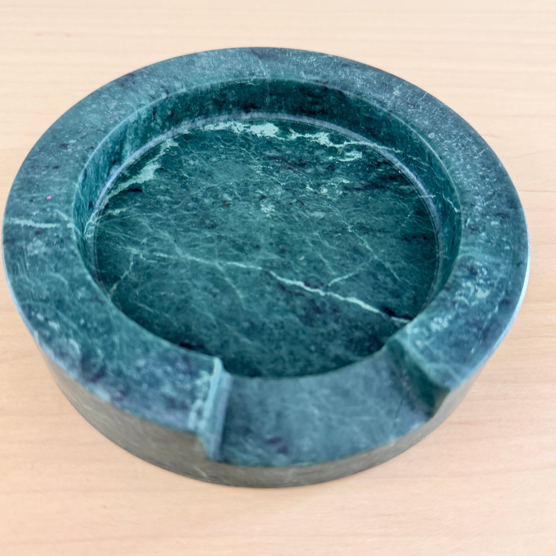 Turned Emerald Green Marble Round Spoon Rest | Natural Stone - Rustike Home