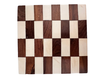 Wood and Resin Rectangular Pattern Coasters, Set of 4 - Rustike Home