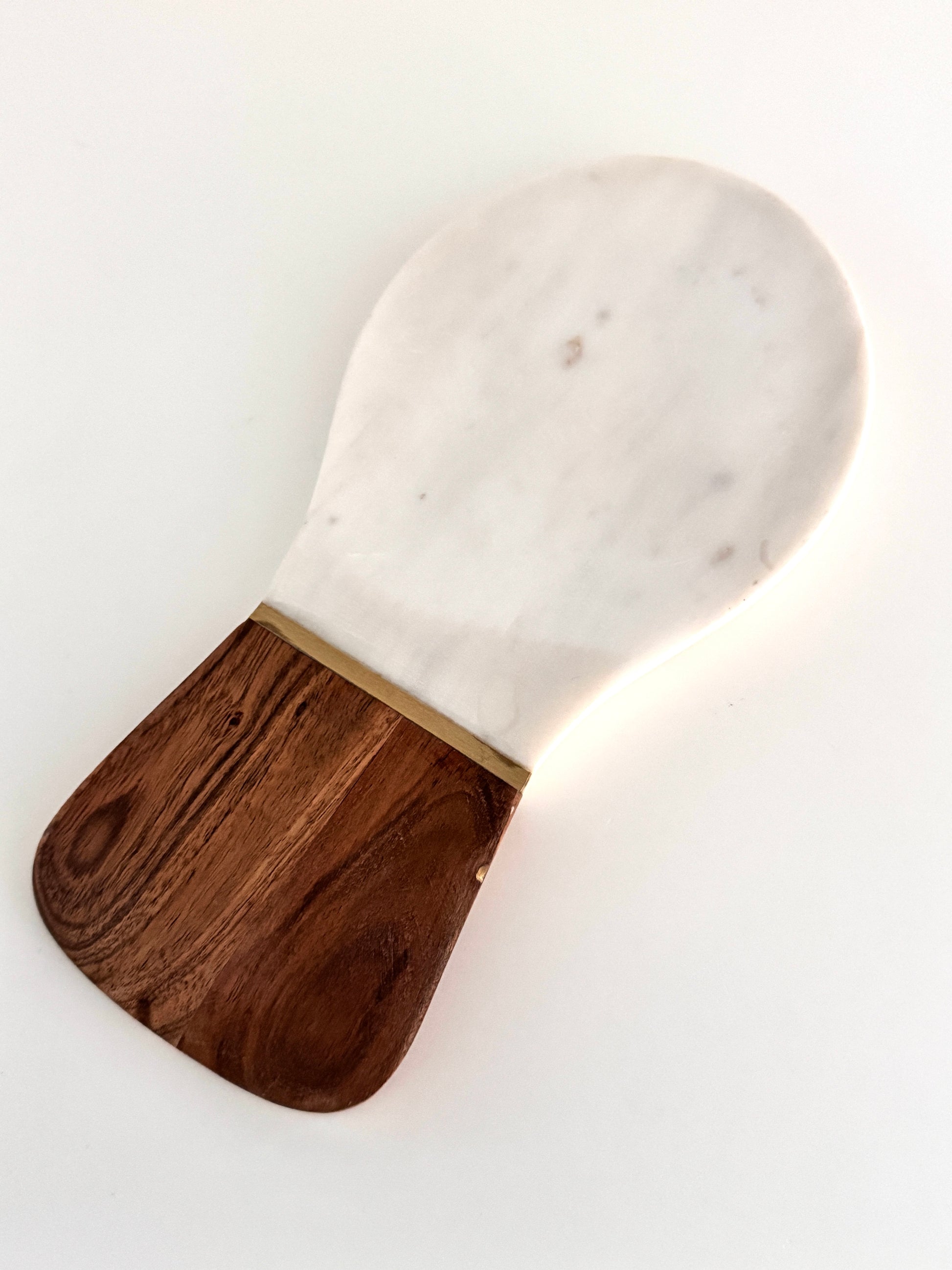 Kitchen Marble, Brass & Wood Spoon Rest | Natural Stone - Rustike Home