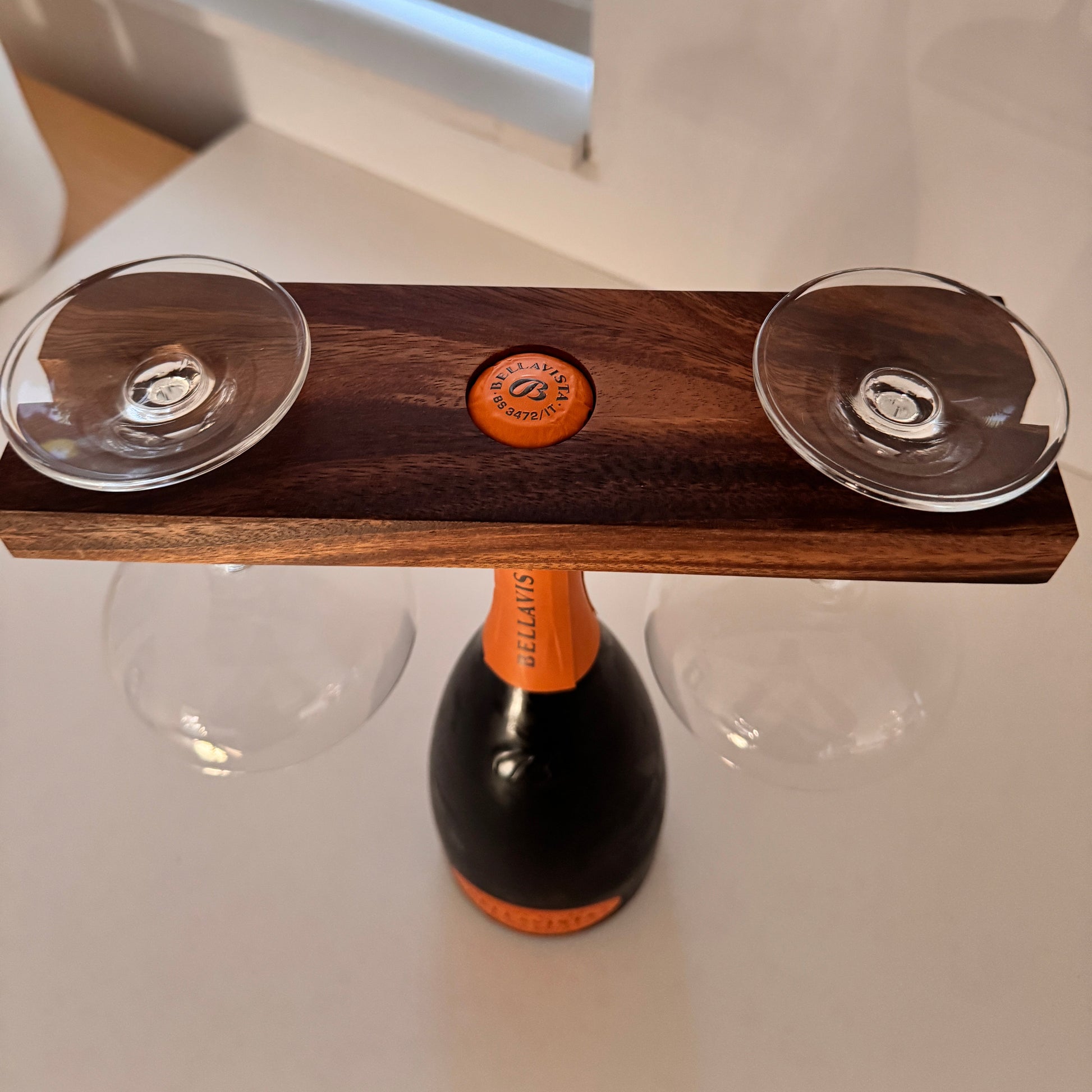 Ironwood Acacia Wood Wine Glass Holder For Wine Bottles - Rustike Home