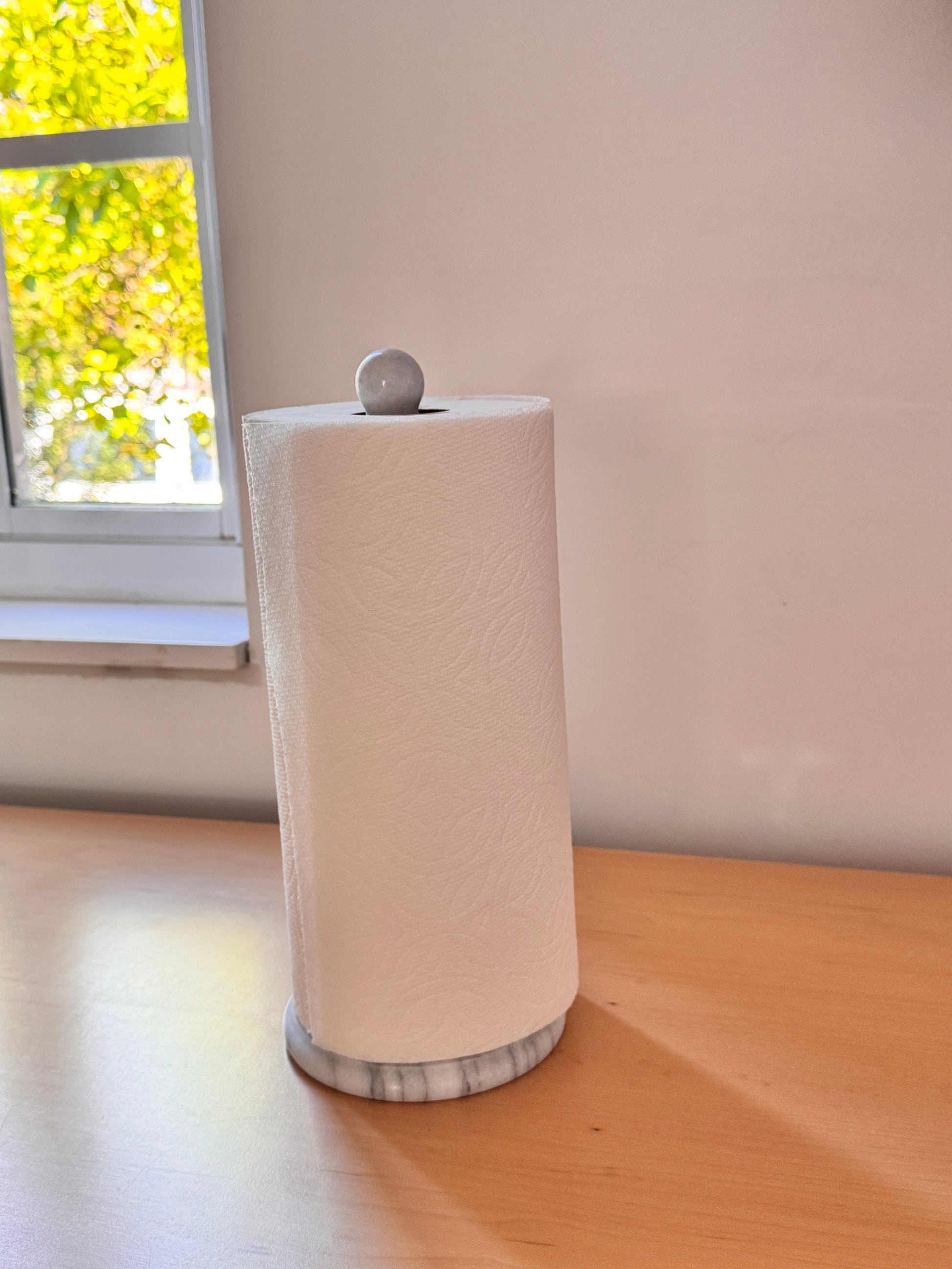 White Marble Paper Towel Holder - Rustike Home