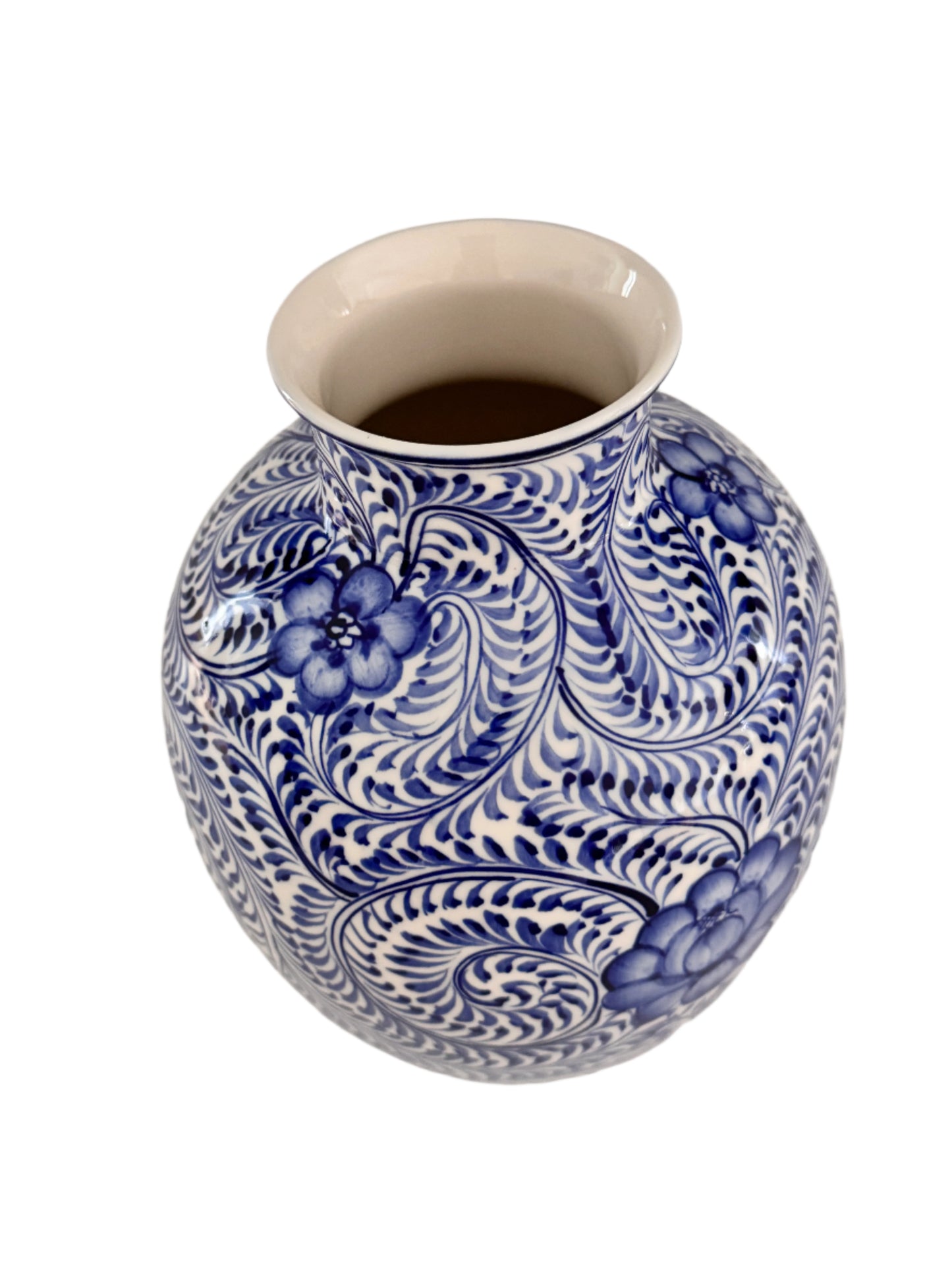 Round White & Blue "Leonor" Vase | Home Decor